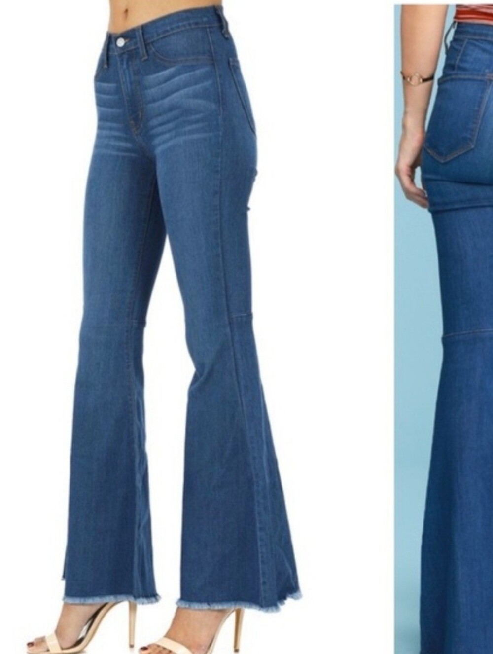 Judy Blue Retro Extreme Highrise Bell 70's Bottom Flare Jeans Size 7/28
